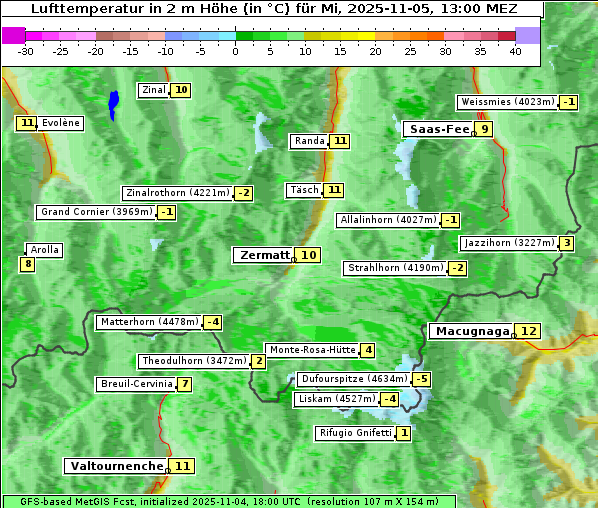 Temperatur, 5. 11. 2025