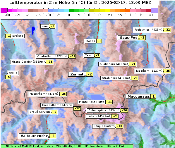 Temperatur, 17. 2. 2026