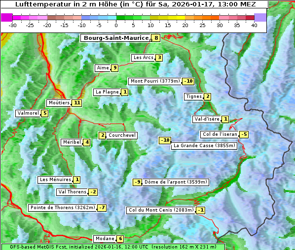 Temperatur, 17. 1. 2026