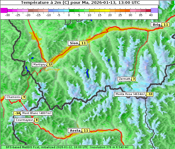 Temperatur, 13. 1. 2026