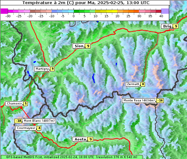 Temperatur, 25. 2. 2025