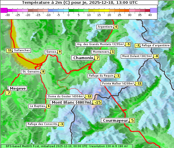 Temperatur, 18. 12. 2025