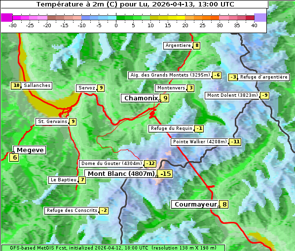 Temperatur, 13. 4. 2026