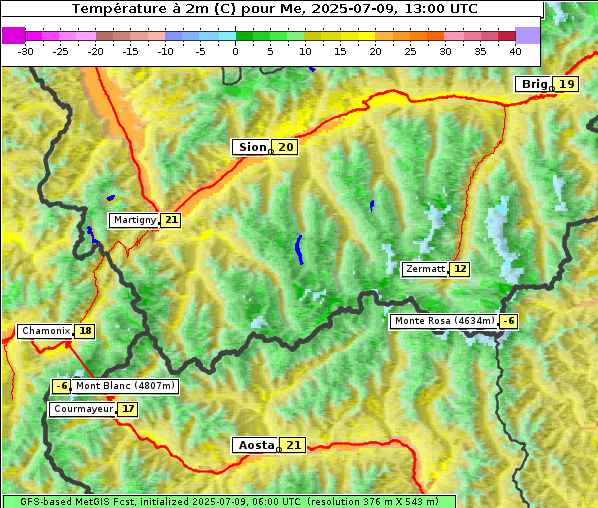 Temperatur, 9. 7. 2025