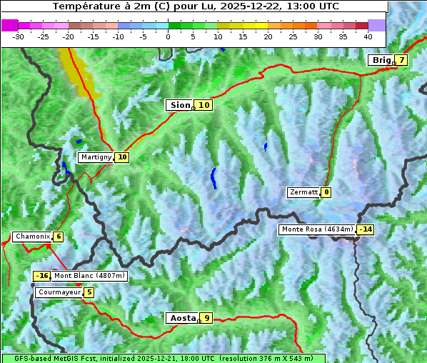 Temperatur, 22. 12. 2025