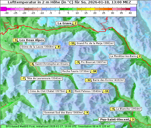 Temperatur, 18. 1. 2026