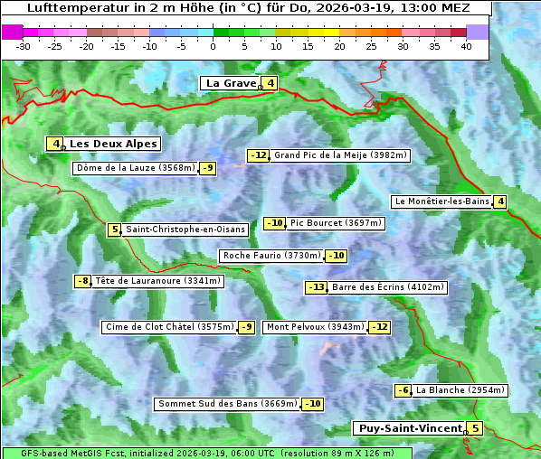 Temperatur, 19. 3. 2026
