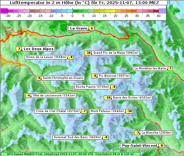 Temperatur, 7. 11. 2025