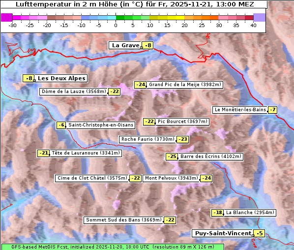 Temperatur, 21. 11. 2025