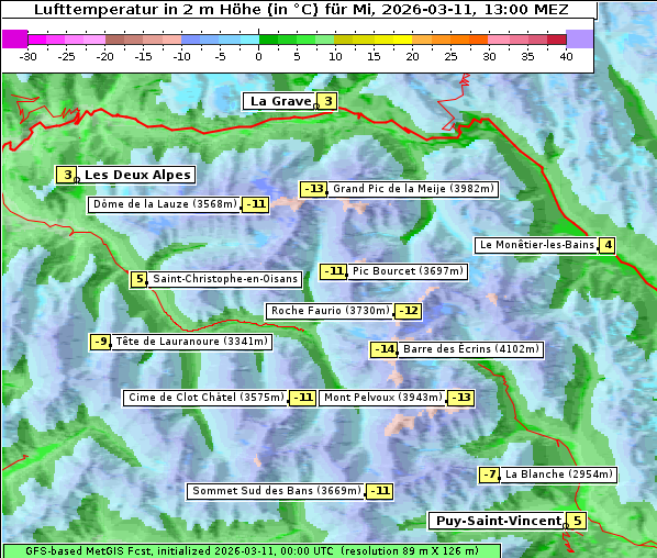 Temperatur, 11. 3. 2026