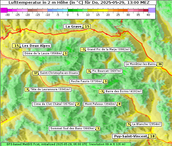 Temperatur, 29. 5. 2025