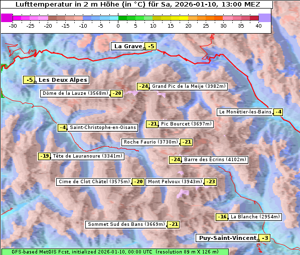 Temperatur, 10. 1. 2026