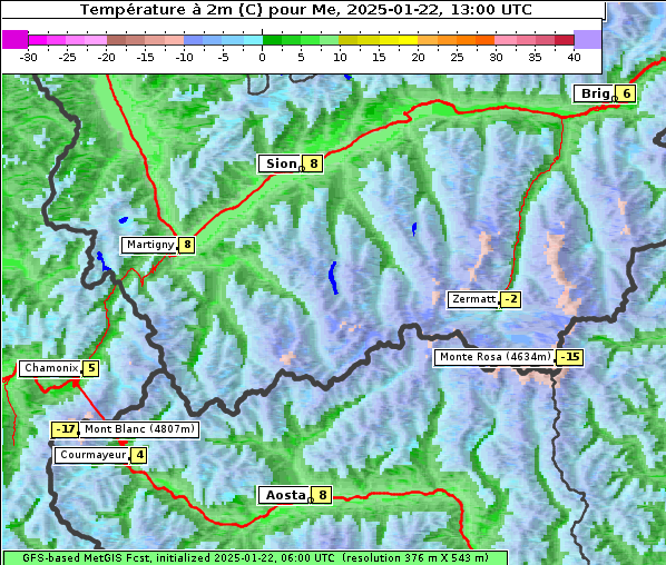 Temperatur, 22. 1. 2025