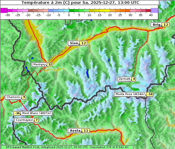 Temperatur, 27. 12. 2025