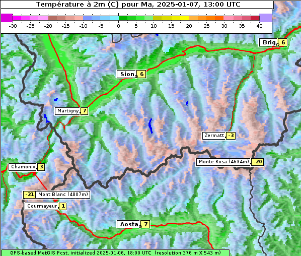 Temperatur, 7. 1. 2025