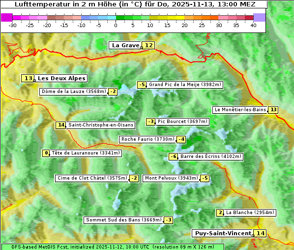 Temperatur, 13. 11. 2025