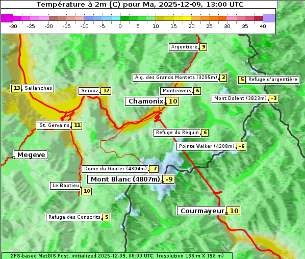 Temperatur, 9. 12. 2025