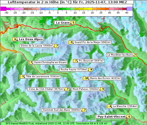 Temperatur, 7. 11. 2025