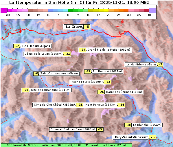 Temperatur, 21. 11. 2025