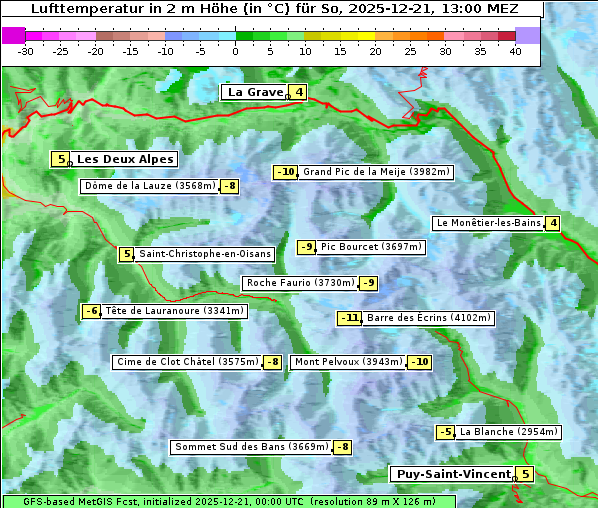 Temperatur, 21. 12. 2025
