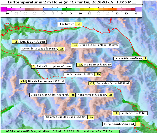 Temperatur, 19. 2. 2026