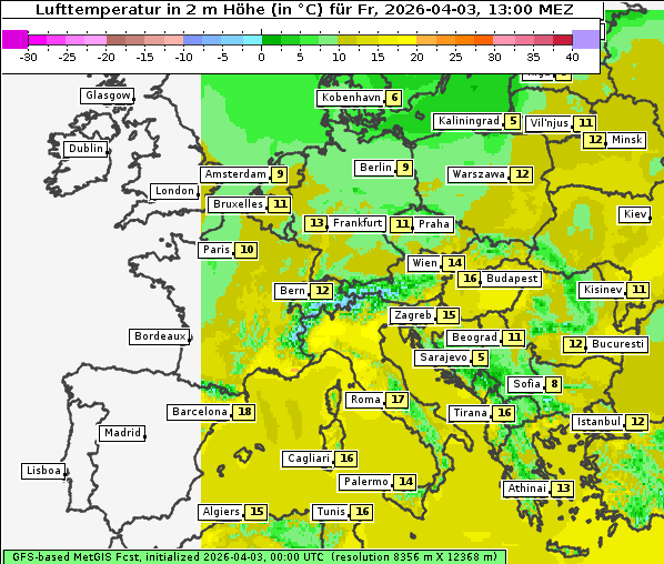 Temperatur, 3. 4. 2026