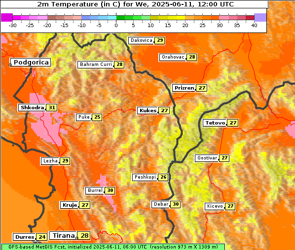 Temperatur, 11. 6. 2025