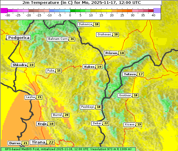 Temperatur, 17. 11. 2025