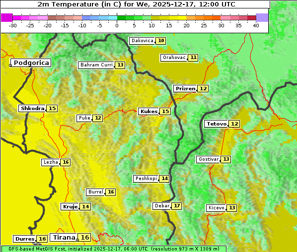 Temperatur, 17. 12. 2025