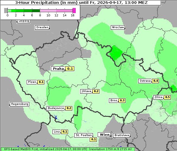 Niederschlag, 17. 4. 2026