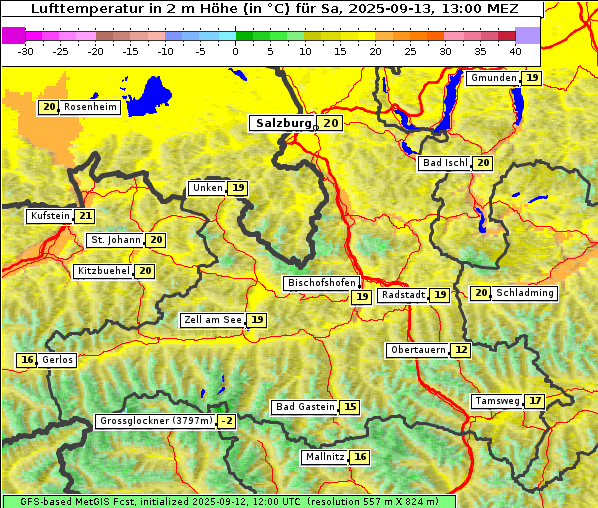 Temperatur, 13. 9. 2025