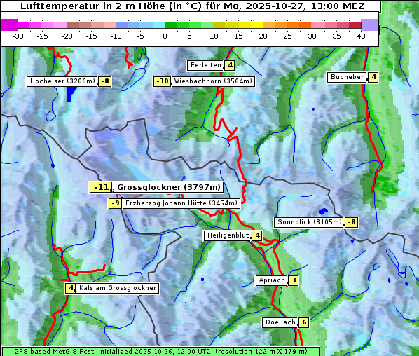 Temperatur, 27. 10. 2025