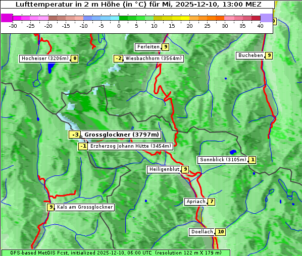 Temperatur, 10. 12. 2025
