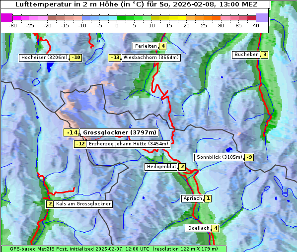 Temperatur, 8. 2. 2026