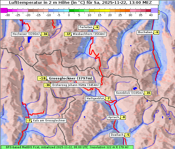 Temperatur, 22. 11. 2025