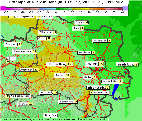 Temperatur, 24. 11. 2024