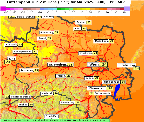 Temperatur, 8. 9. 2025