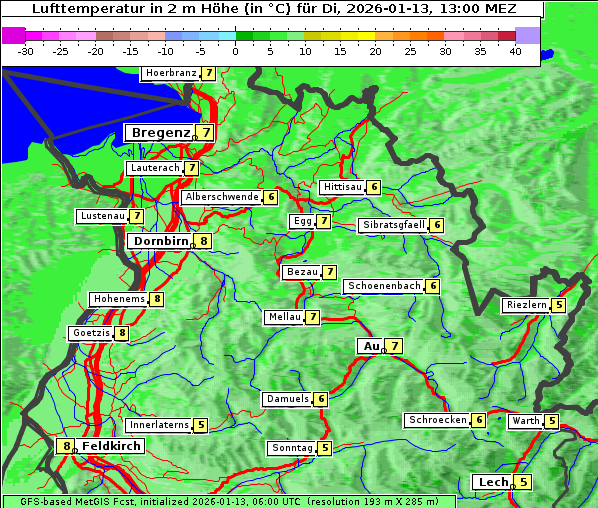 Temperatur, 13. 1. 2026