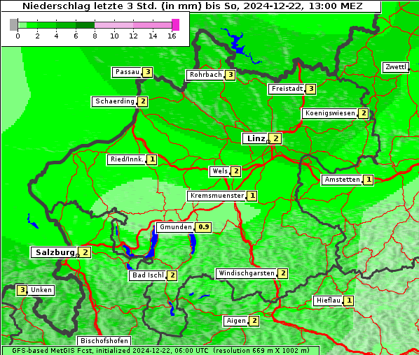 Niederschlag, 22. 12. 2024