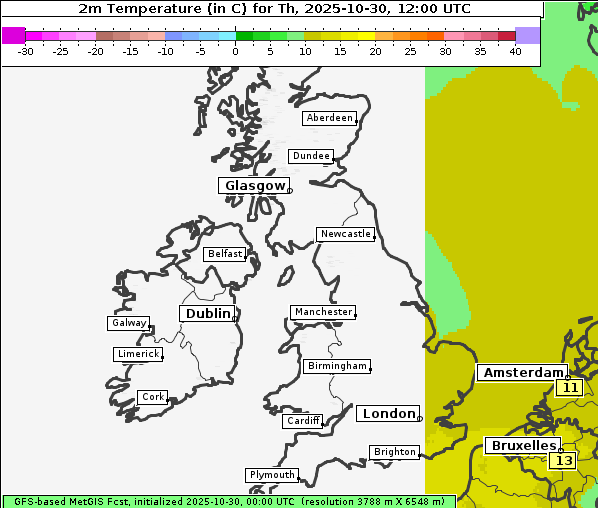 Temperatur, 30. 10. 2025