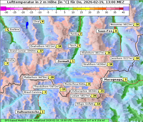 Temperatur, 19. 2. 2026