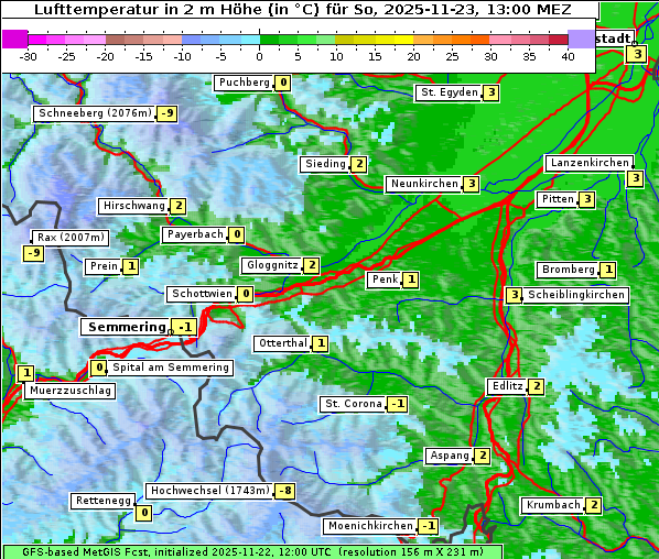 Temperatur, 23. 11. 2025