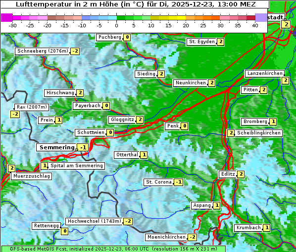 Temperatur, 23. 12. 2025