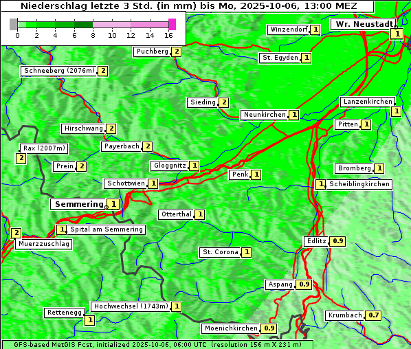 Niederschlag, 6. 10. 2025