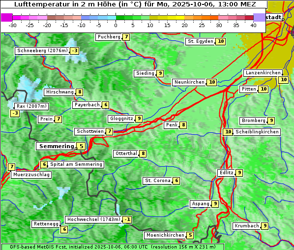 Temperatur, 6. 10. 2025