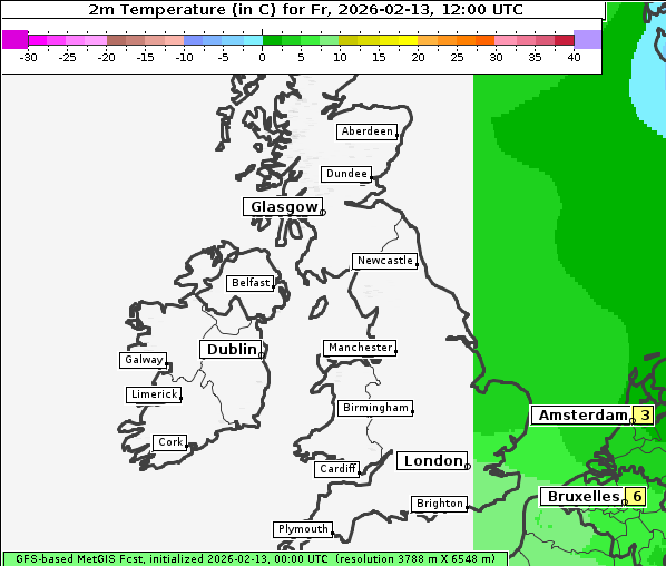 Temperatur, 13. 2. 2026