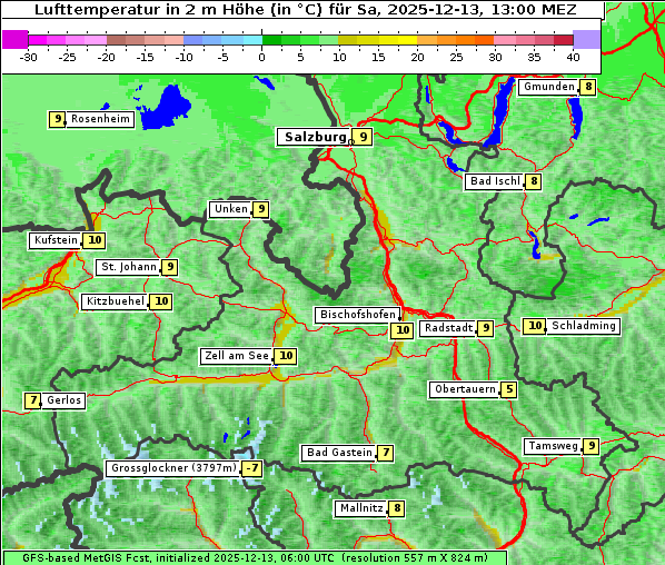 Temperatur, 13. 12. 2025