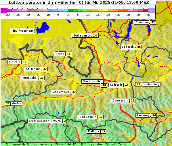 Temperatur, 5. 11. 2025