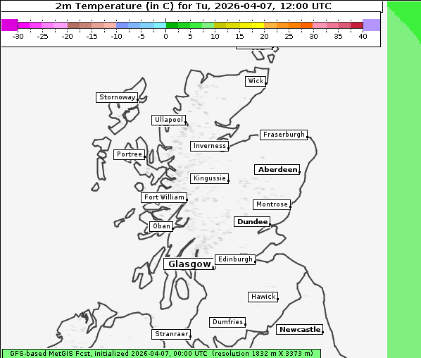 Temperatur, 7. 4. 2026
