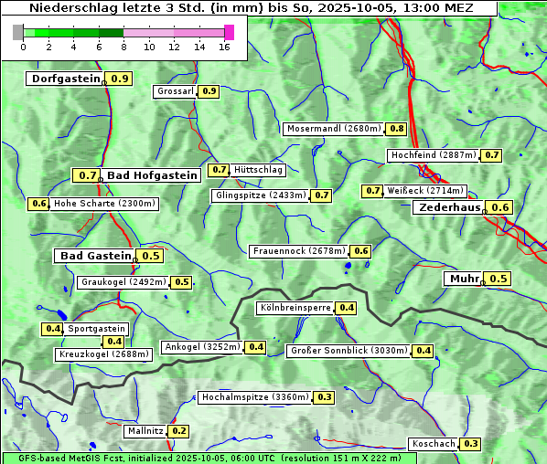 Niederschlag, 5. 10. 2025